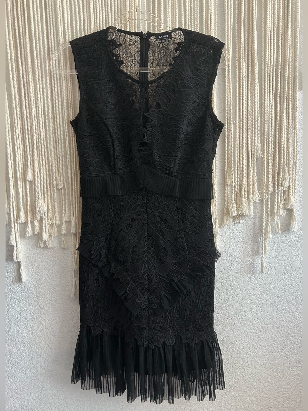 Bardot Black Lace Pleated Mini Dress - Picture 2 of 13